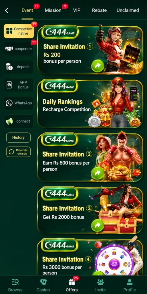 The C444 Game Download latest version has come with beneficial features and more rewards