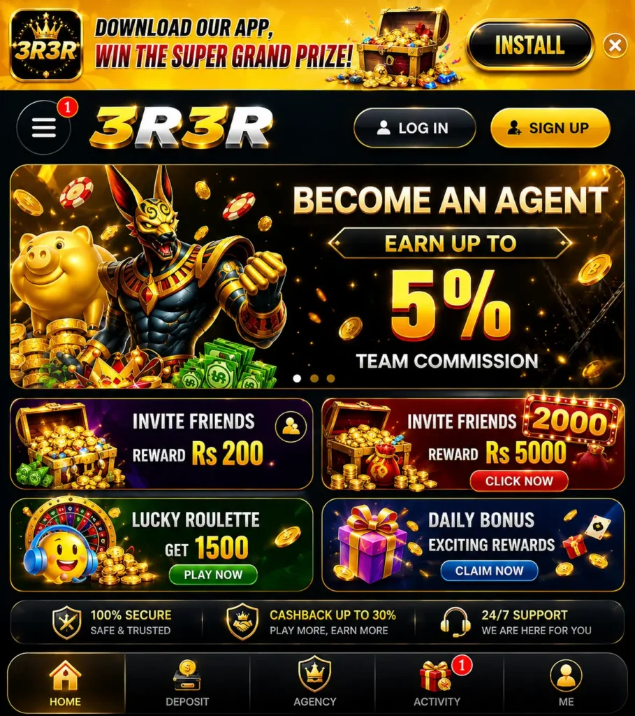 3R3R Game Download APK latest version to earn big bonuses and rewards.