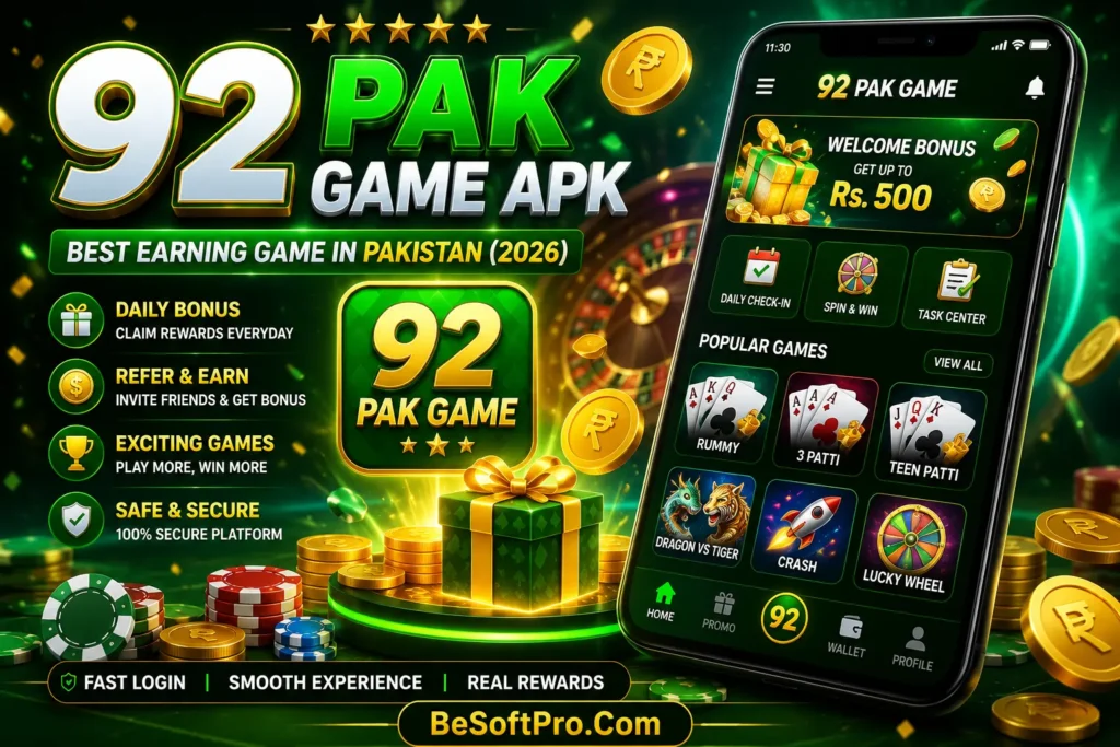 92 Pak Game is one of the best earning games in Pakistan for Android users