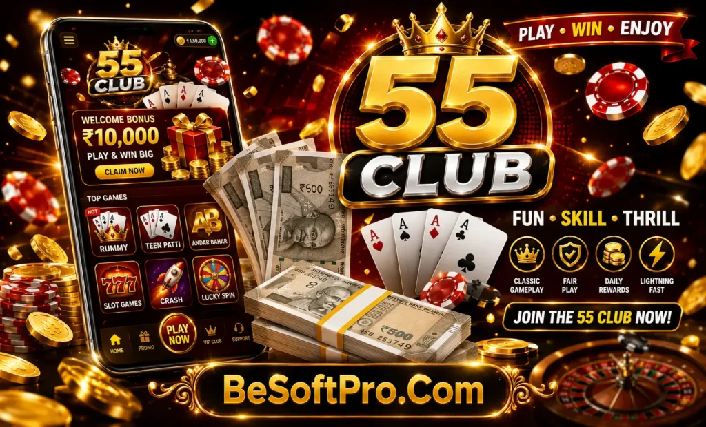 55 Club Game is the best real earning game in Pakistan for Android