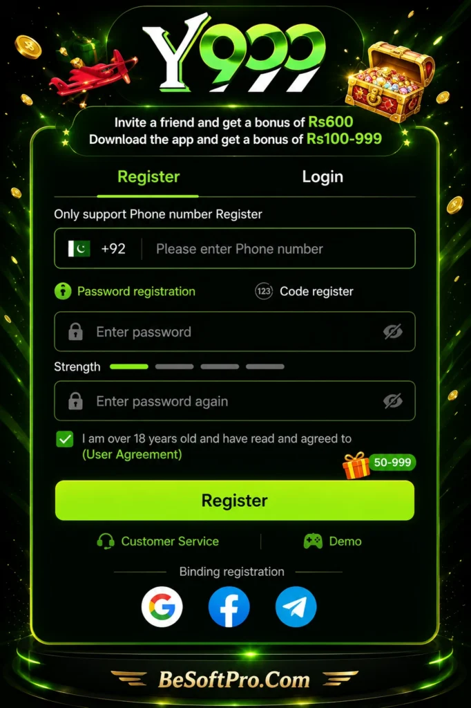 Register your account on Y999 Game Latest Version APK, start playing your favorite game, and earn big bonuses, and real cash.