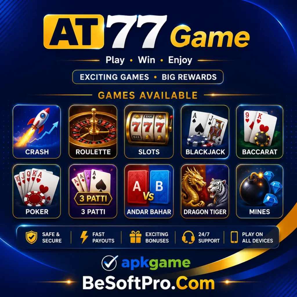 AT77 Game APK is an Android gaming application that offers different online mini-games in one place to enjoy and earn real money.