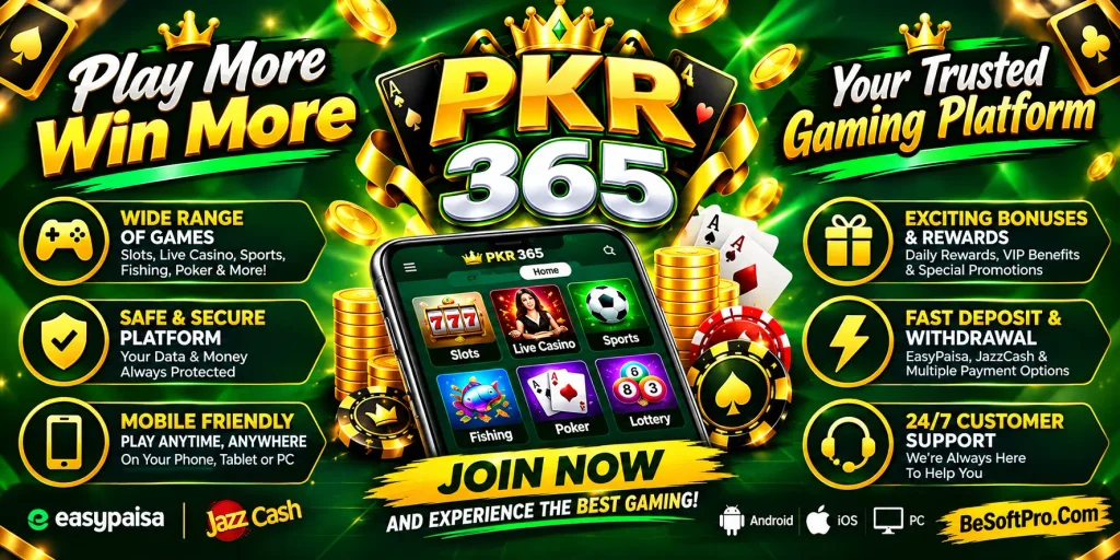 PKR365 is one of the best Android earning games in Pakistan that offers mini-games and features to enjoy and earn.