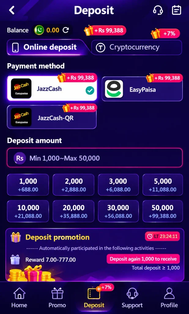 TD1947 Game APK 2026 provides easy-to-understand and simple deposit and withdraw methods for its users.