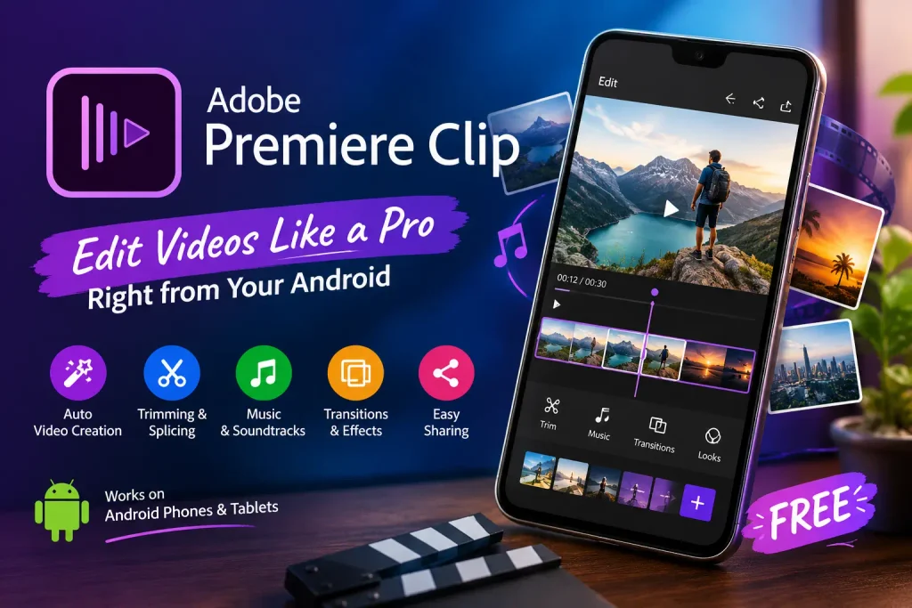 Looking for Adobe Premiere Clip APK? Explore its video editing features, custom effects, music options, and simple tools for beginners.