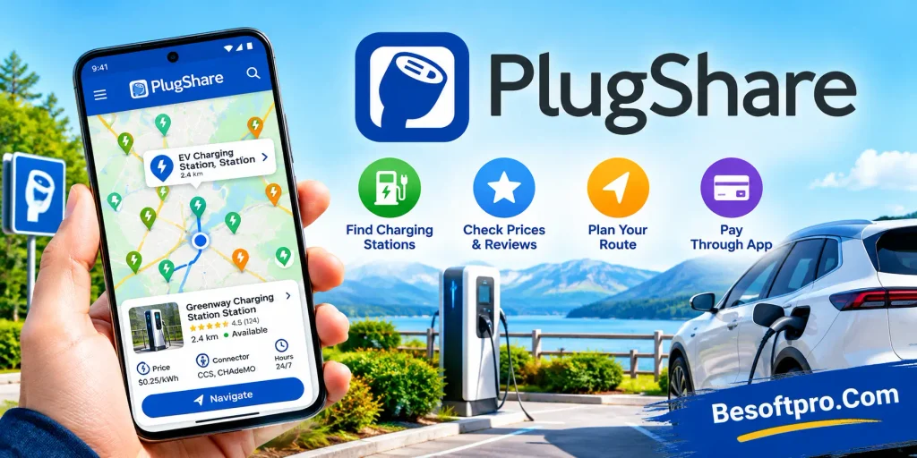 Explore PlugShare for Android which is one of the best free road trip apps for Android in 2026 with GPS navigation, real-time traffic updates, route planning, and travel discovery features.
